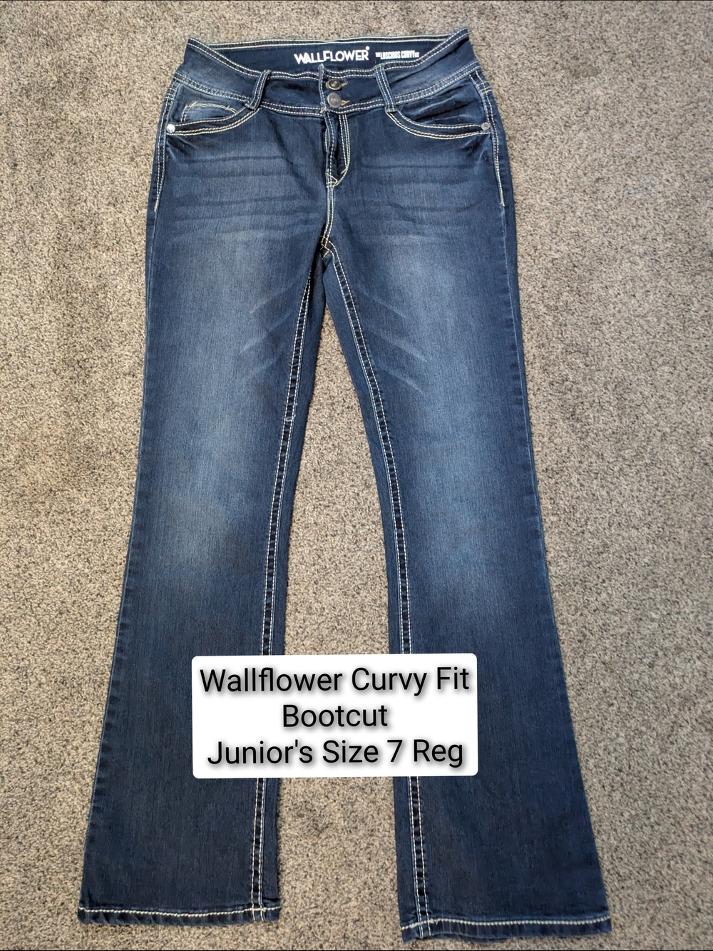 Wallflower Bootcut Jeans in Dark Blue Wash